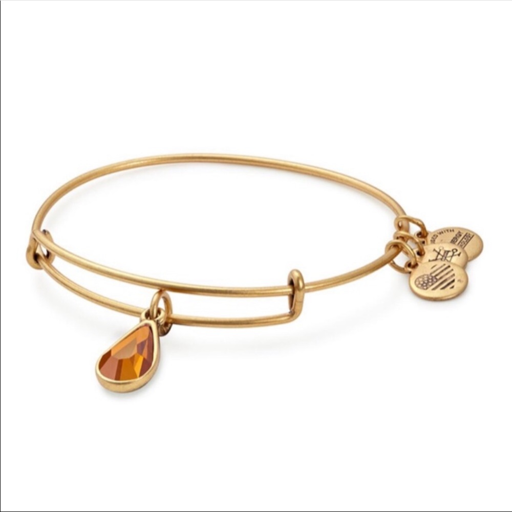 Topaz Birthstone Charm Bangle, November | ALEX AND ANI